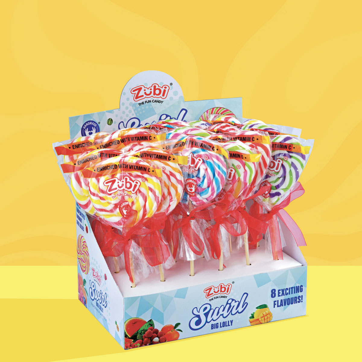 Zubi Swirl Big Lolly (Assorted) - Enriched with Vitamin C