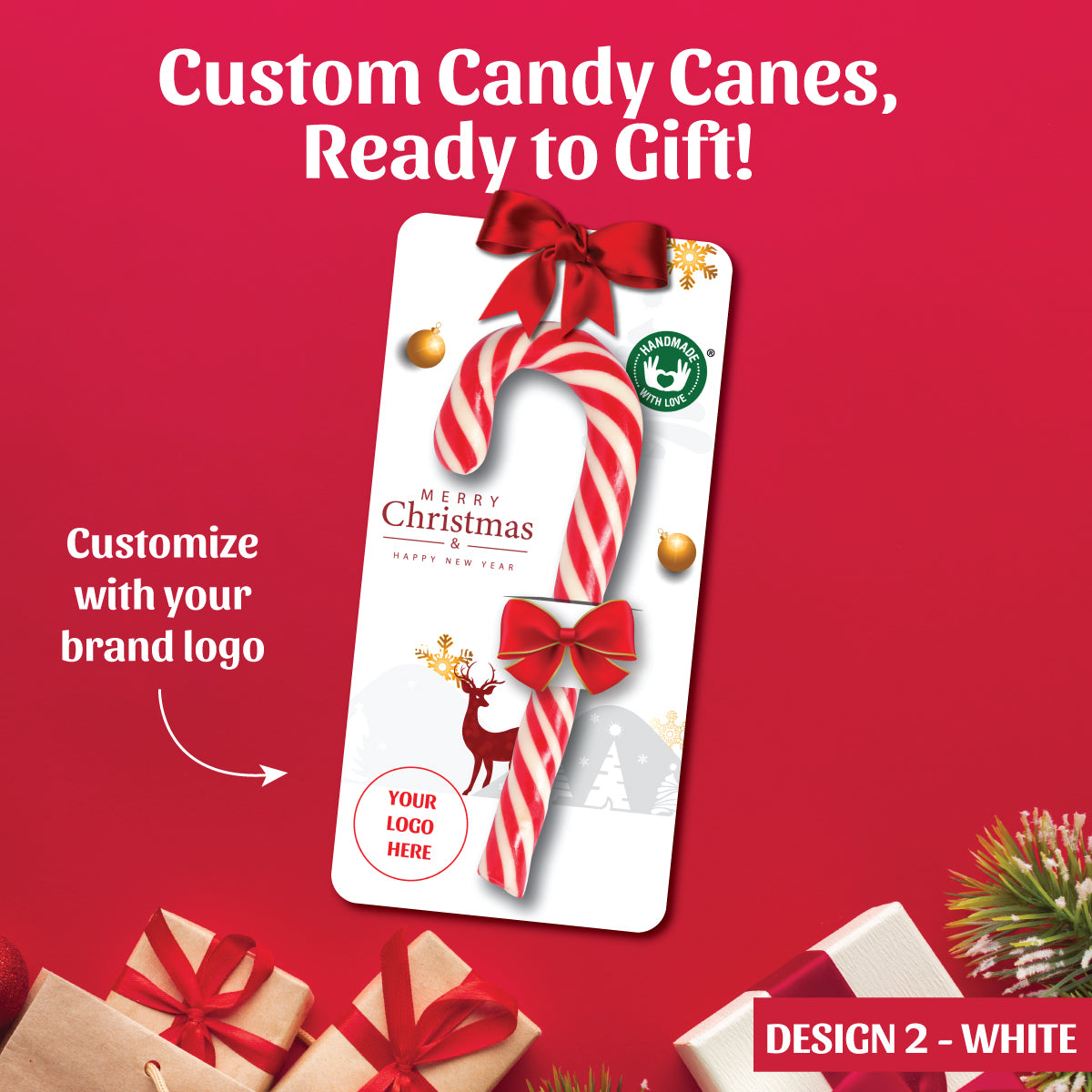Zubi Customized Candy Canes (Raspberry, Peppermint) (Pack of 10)
