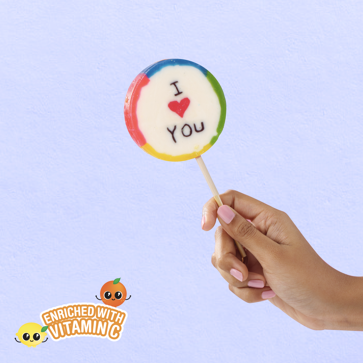 Zubi Candy Rocks Jumbo Lolly - 7 Flavours - Enriched with Vitamin C
