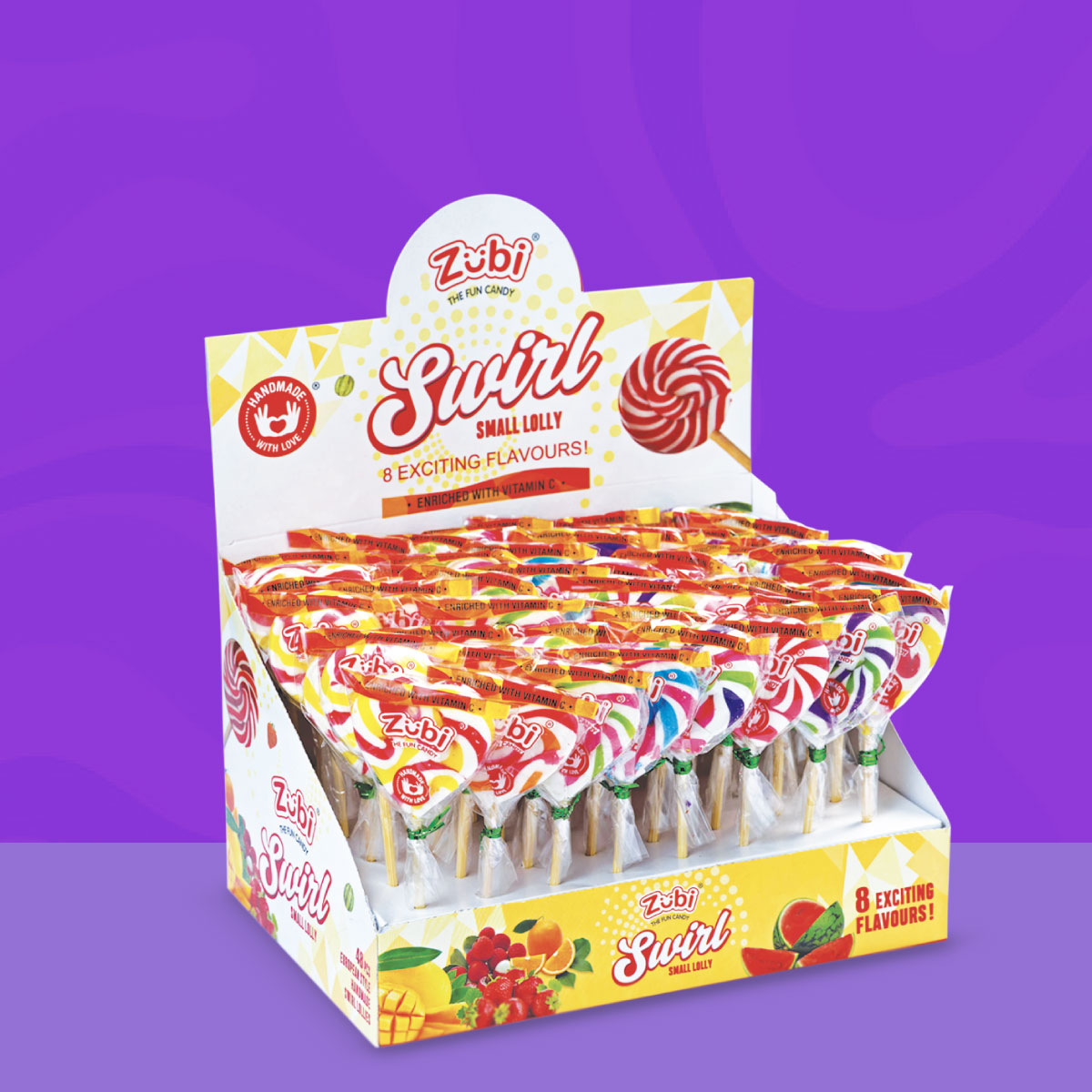 Zubi Swirl Small Lolly (Assorted) - Enriched with Vitamin C