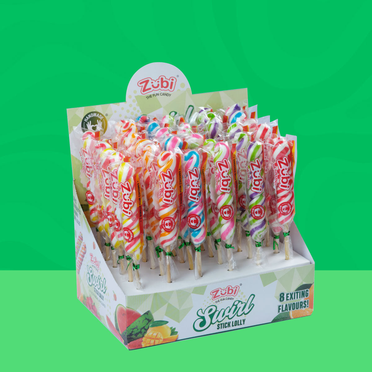 Zubi Swirl Stick Lolly (Assorted) - Enriched with Vitamin C