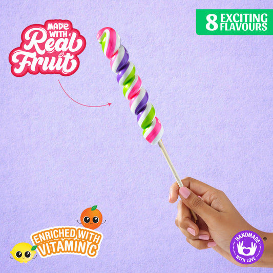 Zubi Swirl Stick Lolly (Assorted) - Enriched with Vitamin C
