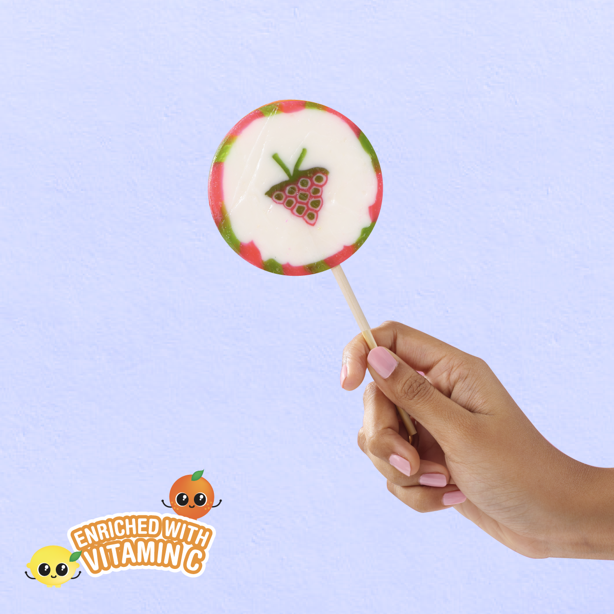 Zubi Candy Rocks Jumbo Lolly - 7 Flavours - Enriched with Vitamin C