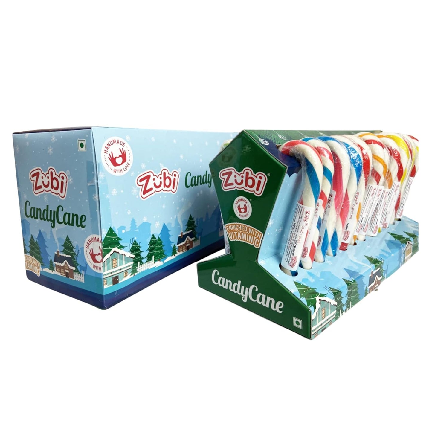 Natural Peppermint Candy Canes - Pack of 6 Enriched with vitamin C