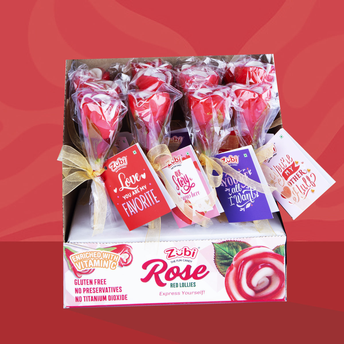 Zubi Red Rose Lolly - Enriched with Vitamin C