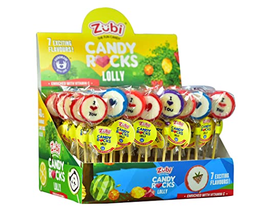 Zubi Candy Rocks Lolly Valentines SPL (Assorted) - Enriched with Vitamin C